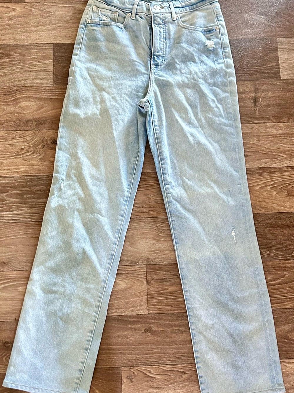 Express Light Blue Denim Modern Straight Jeans